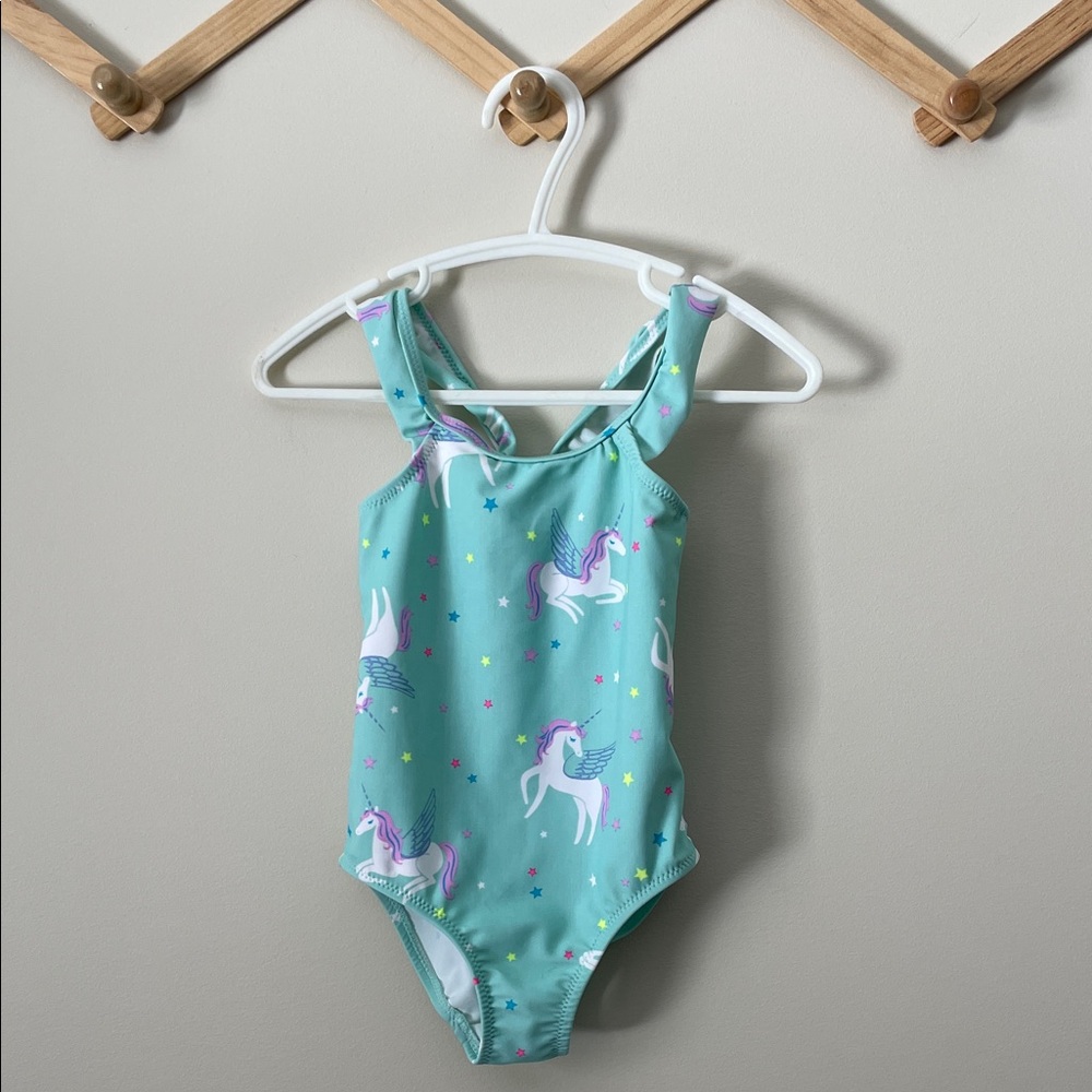 Oshkosh Mint Green Unicorn Girls One-Piece Swimsuit, 18 months